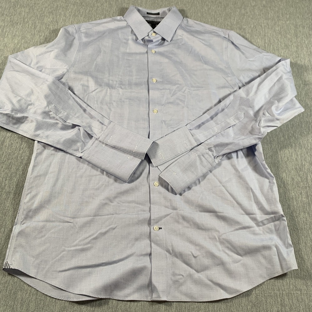 Banana Republic Shirt Mens XL Blue Camden Standard Fit‎ Non Iron Dress Stretch